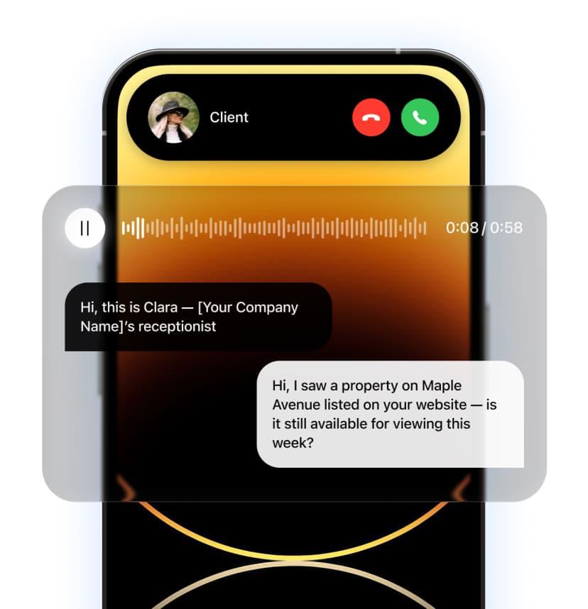 AI Receptionist Phone Mockup